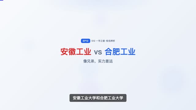 安徽工业 vs 合肥工业