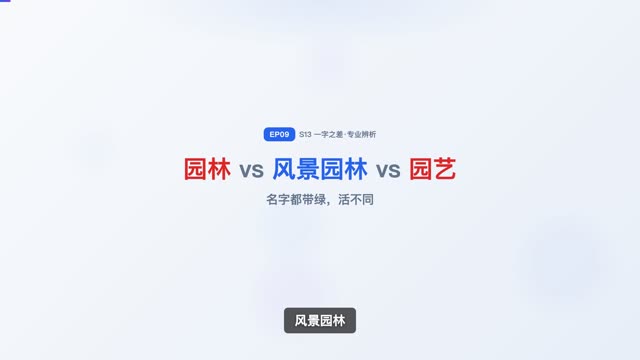 园林 vs 风景园林 vs 园艺