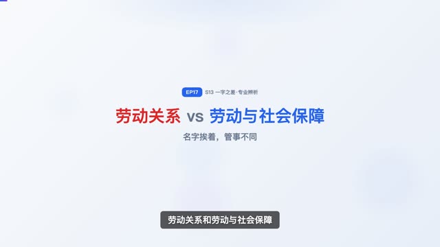 劳动关系 vs 劳动与社会保障