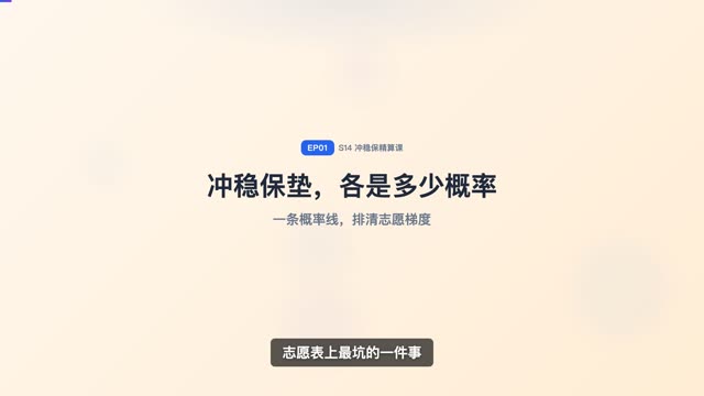 冲稳保垫，到底各是多少概率