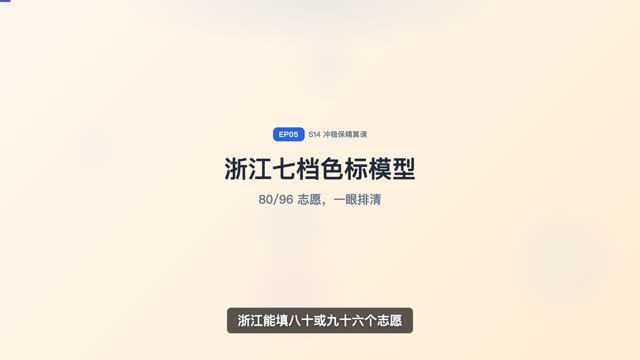浙江 80/96 志愿七档色标模型