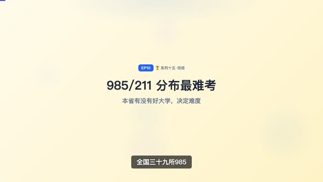 985/211 全国分布：哪个省最难考